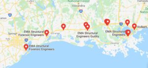google map locations ema structural forensic engineers new orleans & houston
